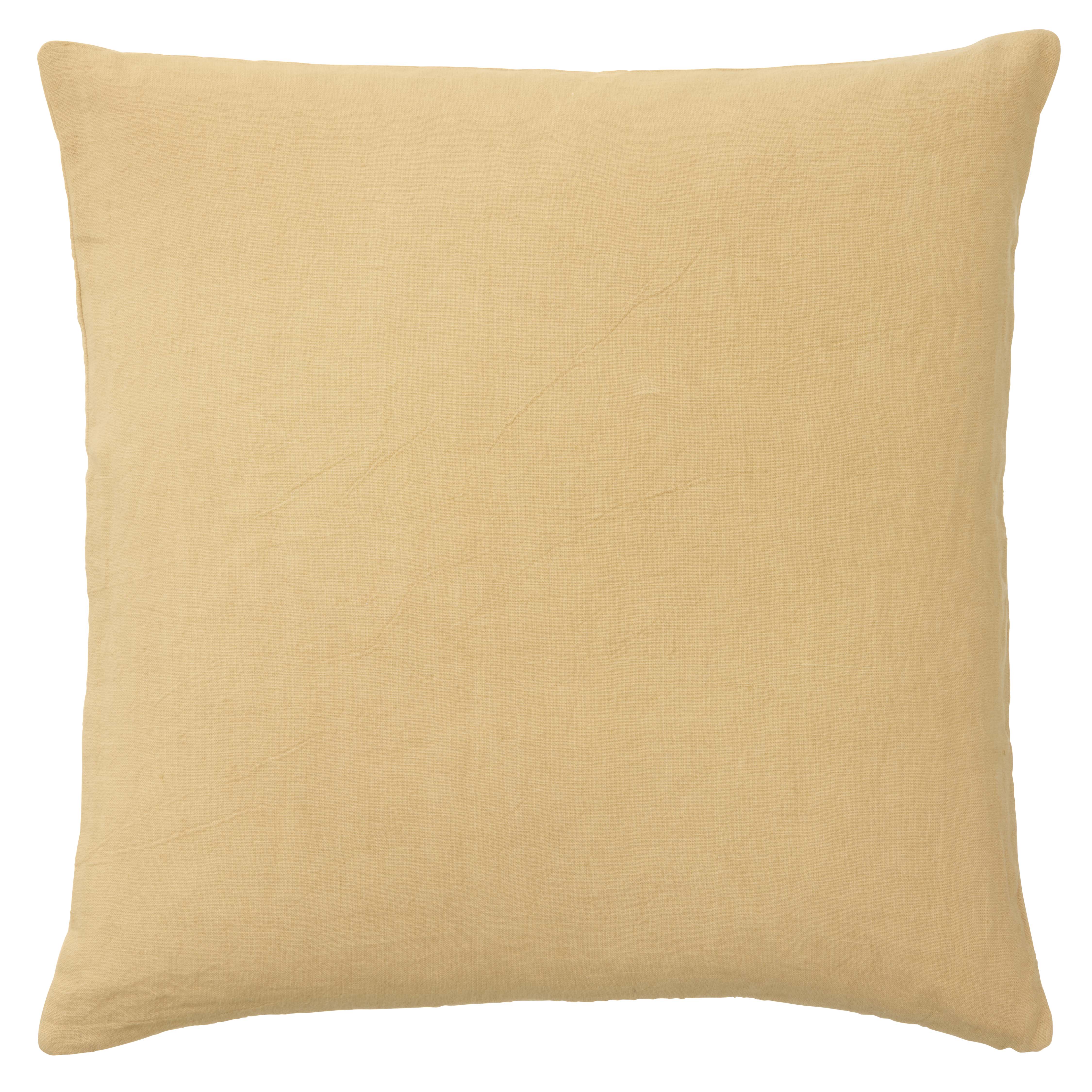 Hør pyntepude, karry - 50x50 cm.